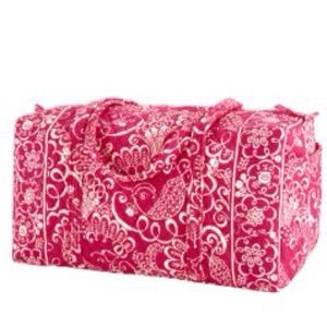 Vera Bradley Large Duffel Bag in Twirly Bird Pink